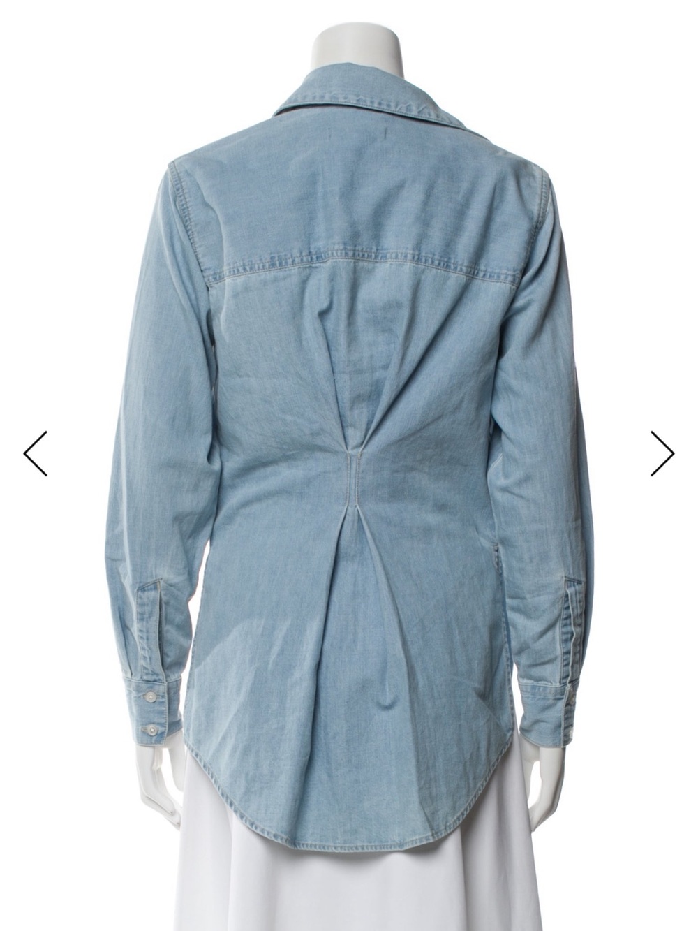 Veronica Beard Maya Chambray Button-Down Shirt in Sky - Picture 8 of 11